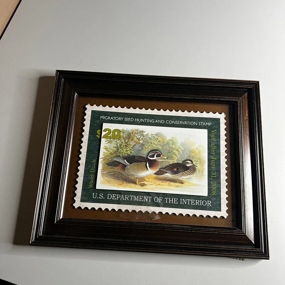 Framed Wood Duck Migratory Bird Hunting Conservation‎ Stamp Print 2007-2008 Art
